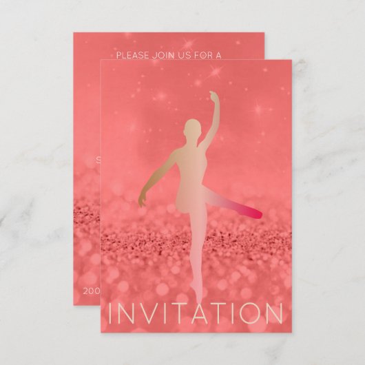 Ballroom Moderne Danser Piruette Roze Blush Foxier Kaart (Voorkant / Achterkant)