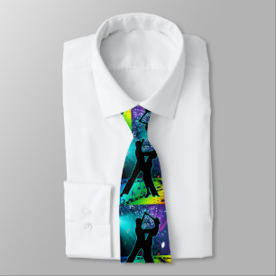 Ballroom Tango Dancers Lights en Music Necktie Stropdas