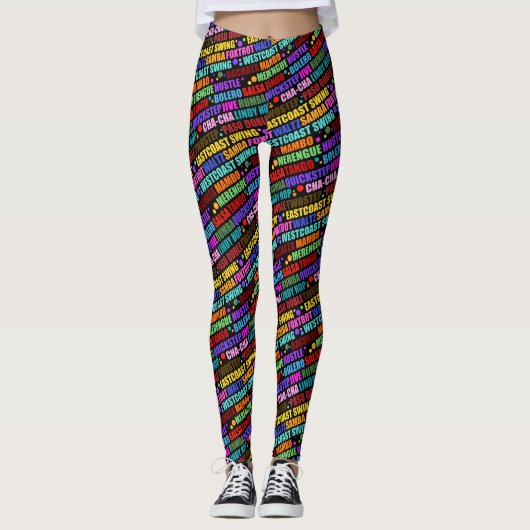 ballroomdans | dansstijlen | Kleurrijke print Leggings (Voorkant)