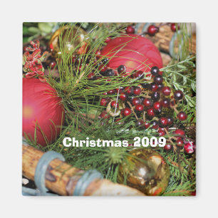 Balls Beads Evergreens Kerstfeestdag Magnet