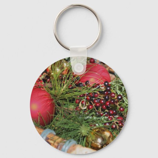 Balls Beads Evergreens Kerstvakantie Sleutelhanger (Voorkant)
