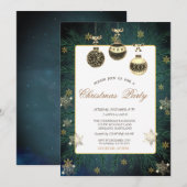  Balls, Branches, Snowflakes Bedrijfsfeest Kaart (Voorkant / Achterkant)