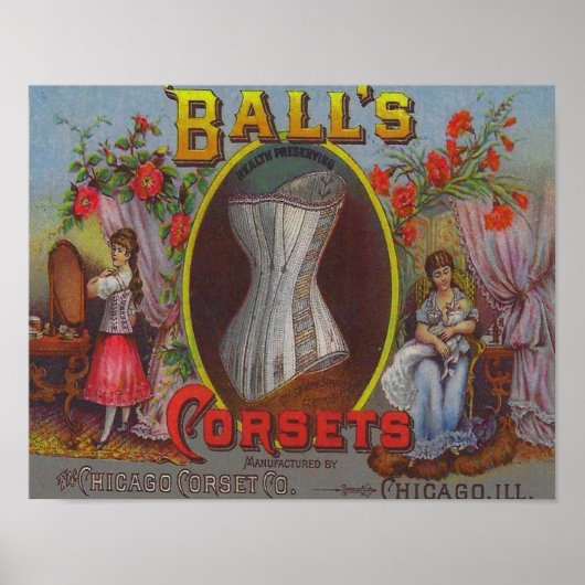 Ball's Corsets uit 1880 Poster (Voorkant)