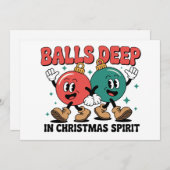 Balls Deep Into Christmas Sarcastic Dirty Humor Feestdagenkaart (Voorkant / Achterkant)