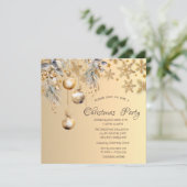  Balls Goud Sneeuwvlokken Corporate Christmas Kaart (Staand voorkant)