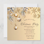  Balls Goud Sneeuwvlokken Corporate Christmas Kaart (Voorkant)
