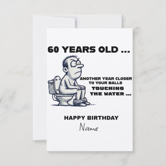  Balls in the Water, Funny 60th Birthday Card for  (Voorkant)
