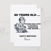  Balls in the Water, Funny 60th Birthday Card for  (Voorkant / Achterkant)