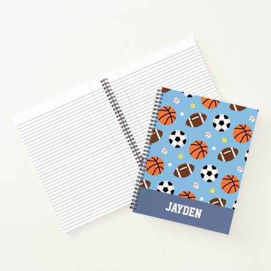 Balls Pattern Sports Kinder Personalized Notitieboek (Binnen)