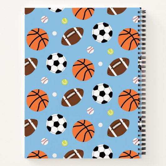 Balls Pattern Sports Kinder Personalized Notitieboek (Achterkant)