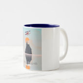 Balls Pyramid Australia  flight poster Tweekleurige Koffiemok (Voorkant rechts)