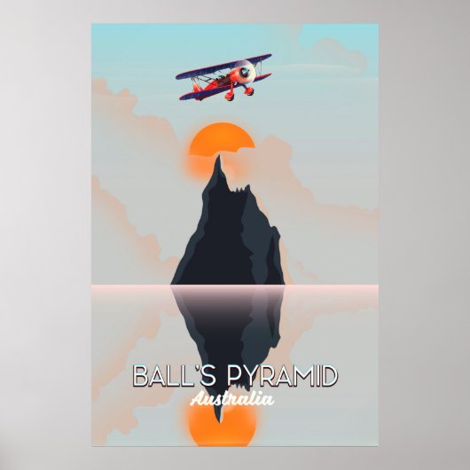 Balls Pyramid Australië vintage vluchtposter Poster (Voorkant)