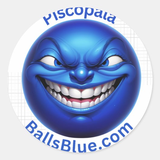 BallsBlue sticker Piscopala (Psycho) (Voorkant)