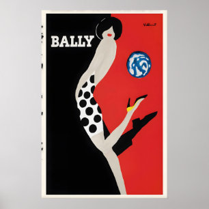 Bally Kick Vintage Reclameposter Kunstwerk Poster