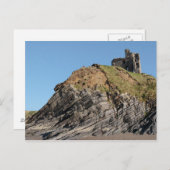 ballybunion kasteel op het klif - briefkaart (Voorkant / Achterkant)