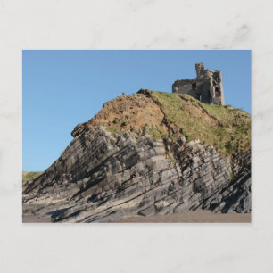 ballybunion kasteel op het klif - briefkaart