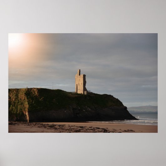 ballybunion - poster voor strandkasteel en kliffen (Voorkant)