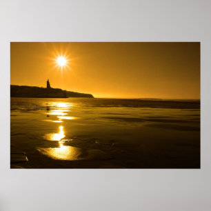 ballybunion sunny golden strand sunset poster