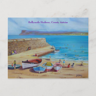 Ballycastle Harbour, County Antrim olieschilderij Briefkaart