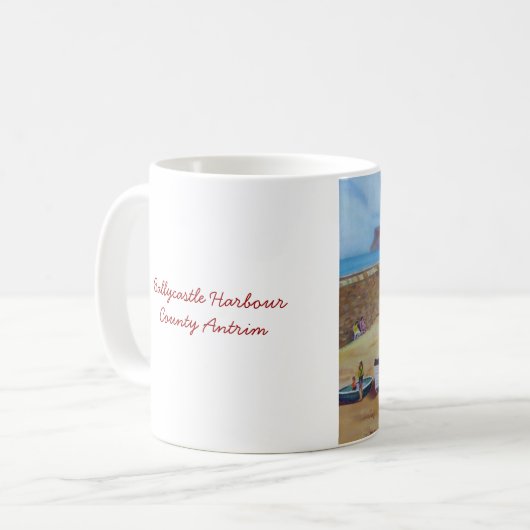 Ballycastle Harbour, County Antrim olieschilderij  Koffiemok (Voorkant links)