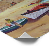 Ballycastle Harbour-oliesschilderij van Joanne Cas Poster (Hoek)