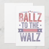 Ballz naar de Walz Harris Wals 2024 Verkiezing Bedankkaart (Voorkant / Achterkant)