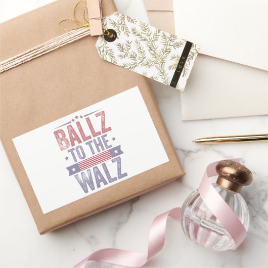 Ballz naar de Walz Harris Wals 2024 Verkiezing Rechthoekige Sticker (Geschenken)