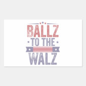 Ballz naar de Walz Harris Wals 2024 Verkiezing Rechthoekige Sticker (Voorkant)