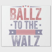 Ballz naar de Walz Harris Waltz 2024 verkiezing Cadeaupapier (Vlak)