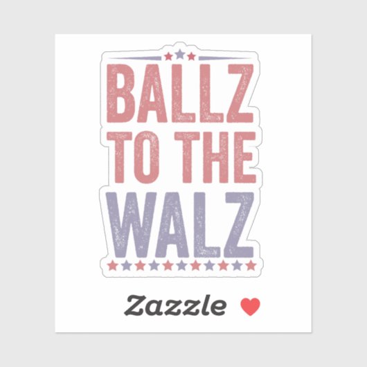Ballz naar de Walz Harris Walz verkiezing 2024 Sticker (Vel)