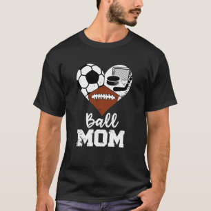 Balmama Grappige Voetbal Hockey Speler Mama T-shirt