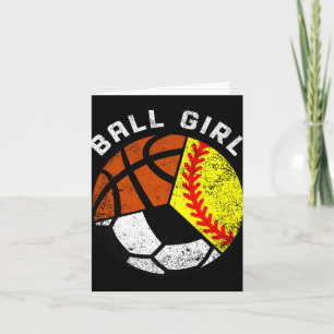 Balmeisje Funny Softbal Voetbal Basketbal Speler Kaart