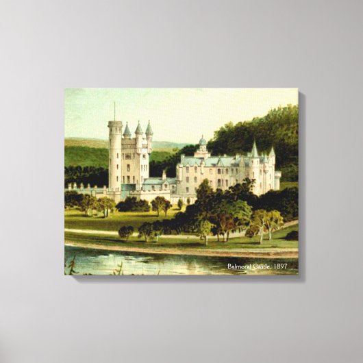 Balmoral Castle 1897, herstelde hoge resolutie Canvas Afdruk (Voorkant)