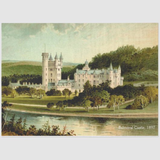 Balmoral Castle 1897 High Resolution Decoupage Tissuepapier (Voorkant)