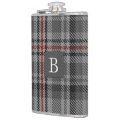 BALMORAL grijs TARTAN Letter Monogram (kan bewerke Heupfles (Links)