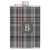 BALMORAL grijs TARTAN Letter Monogram (kan bewerke Heupfles (Voorkant)