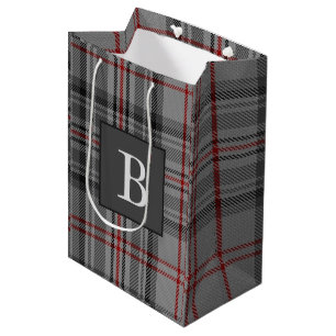 BALMORAL grijs TARTAN Letter Monogram (kan bewerke Medium Cadeauzakje