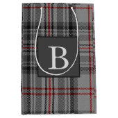 BALMORAL grijs TARTAN Letter Monogram (kan bewerke Medium Cadeauzakje (Voorkant)