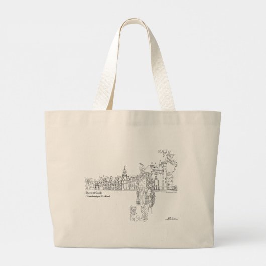 Balmorele Castle Highlander Scottie Dog Canvas tas (Achterkant)