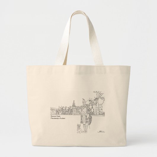 Balmorele Castle Highlander Scottie Dog Canvas tas (Voorkant)