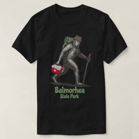 Balmorhea State Park Texas TX Hiking Bigfoot Sasqu T-shirt (Design voorkant)