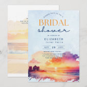 Balmy Days | Tropische Zonsondergang Strand Bruids Kaart (Voorkant / Achterkant)