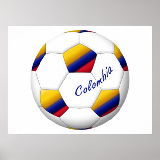Balón de FÚTBOL COLOMBIA Bandera nacional Poster