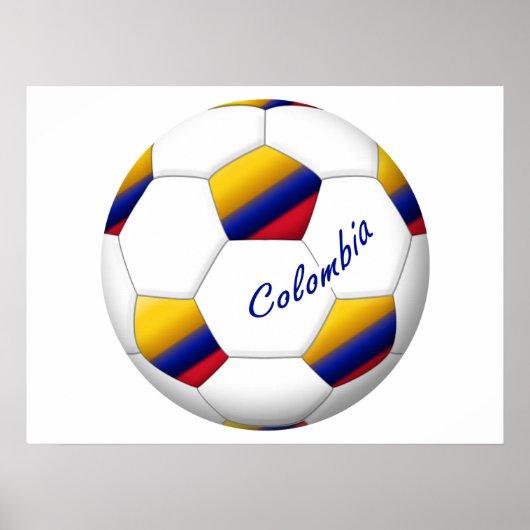 Balón de FÚTBOL COLOMBIA Bandera nacional Poster (Voorkant)