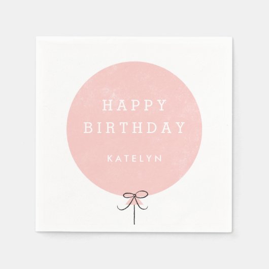 Balonpartij Napkin - Peach Servetten (Voorkant)