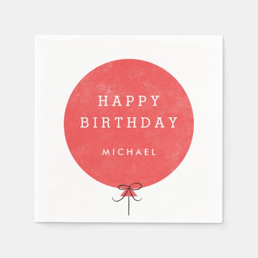 Balonpartij Napkin - Rood Servetten (Voorkant)