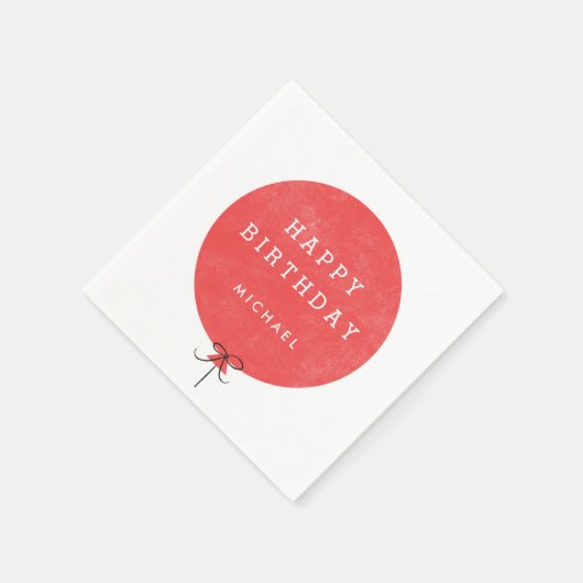 Balonpartij Napkin - Rood Servetten (Hoek)