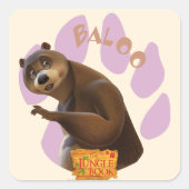 Baloo 1 vierkante sticker (Voorkant)