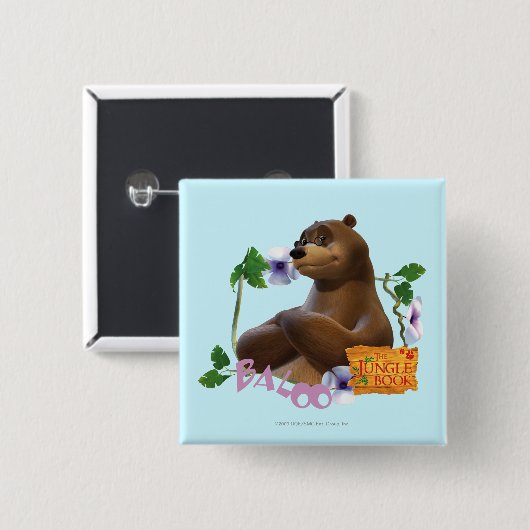 Baloo 2 vierkante button 5,1 cm (Voorkant /achterkant)