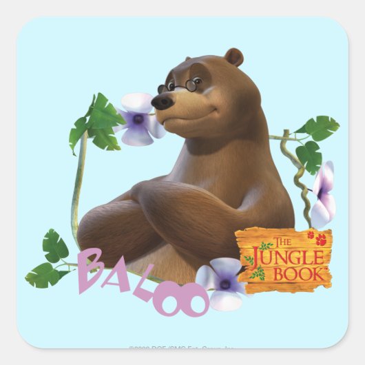 Baloo 2 vierkante sticker (Voorkant)